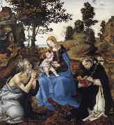 Filippino Lippi THe Virgin and Child with Saints Jerome and Dominic oil on canvas